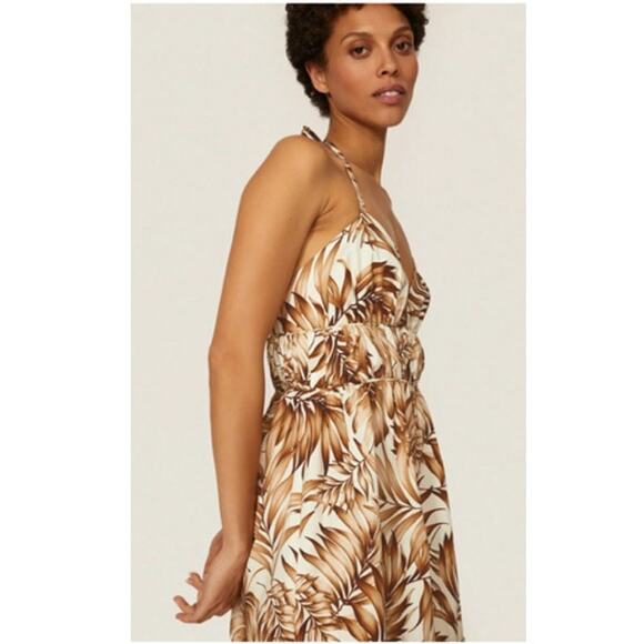 Autumn Adeigbo Pants - Autumn Adeigbo Karina Leaf Printed Halter Jumpsuit 2